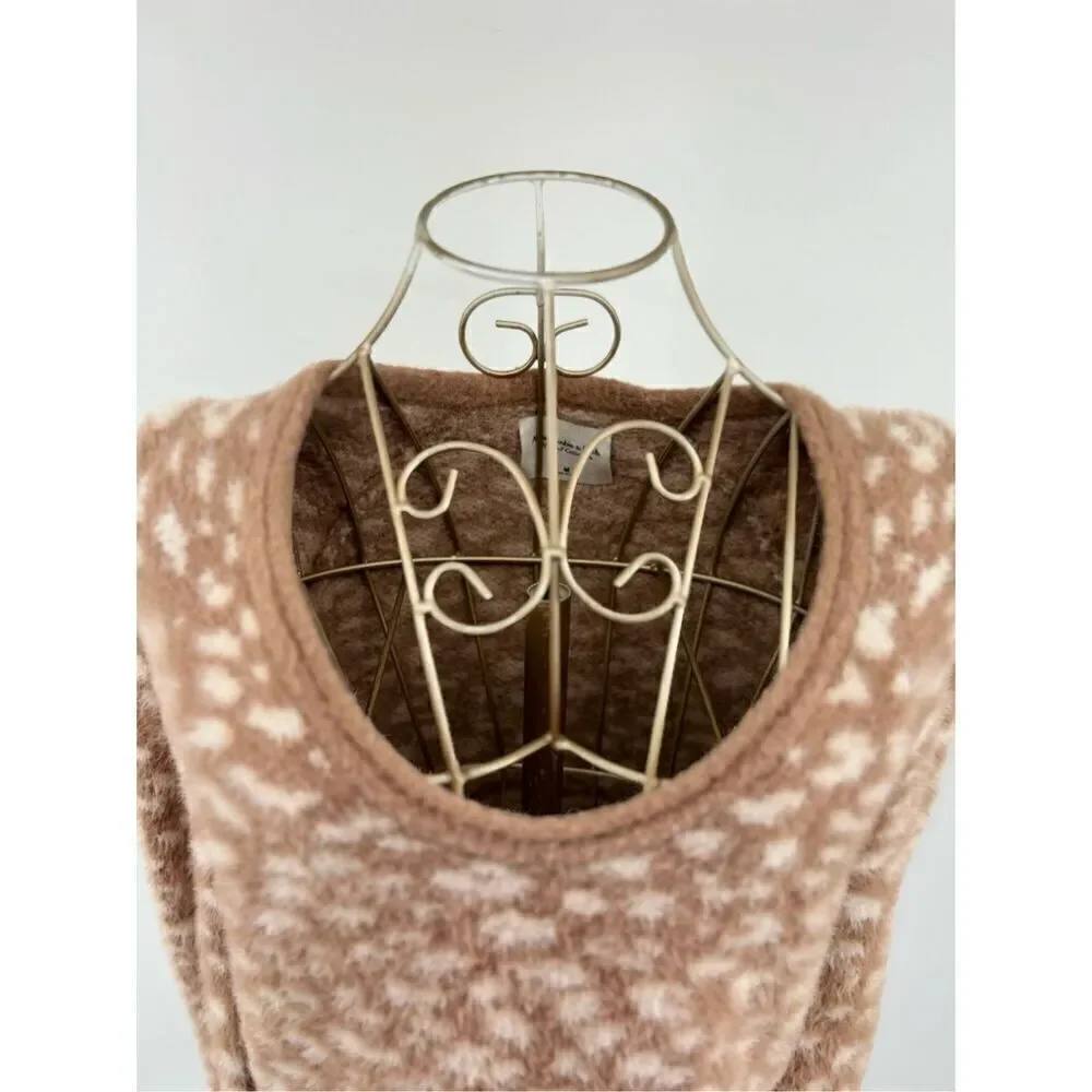 Abercrombie & Fitch Leopard Print Sweater Women Medium Soft A&F V Neck